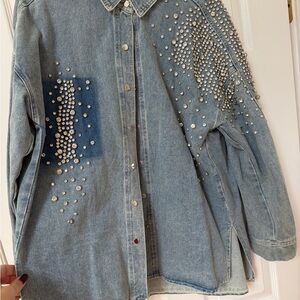 Embellished Blue Denim Jacket
